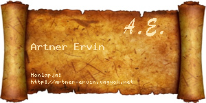 Artner Ervin névjegykártya